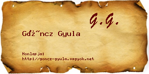 Göncz Gyula névjegykártya